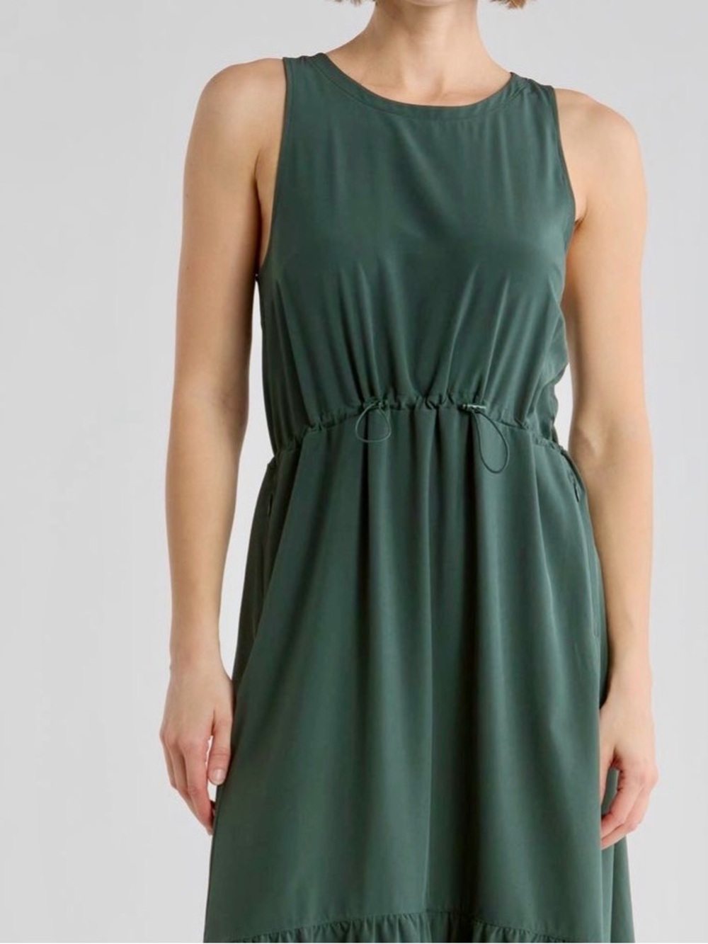 Zella Sleeveless Midi Dress in Army Green